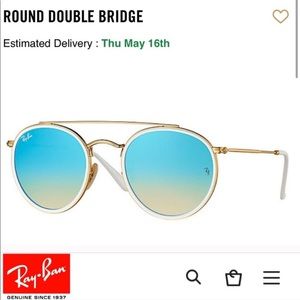 Ray-Ban Double Bridge Blue Gradient Flash
